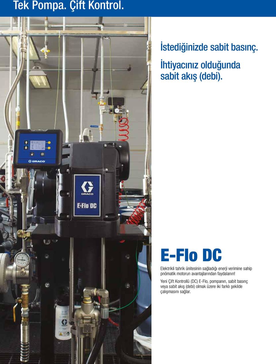 E-Flo DC Elektrikli tahrik ünitesinin sağladığı enerji verimine sahip pnömatik