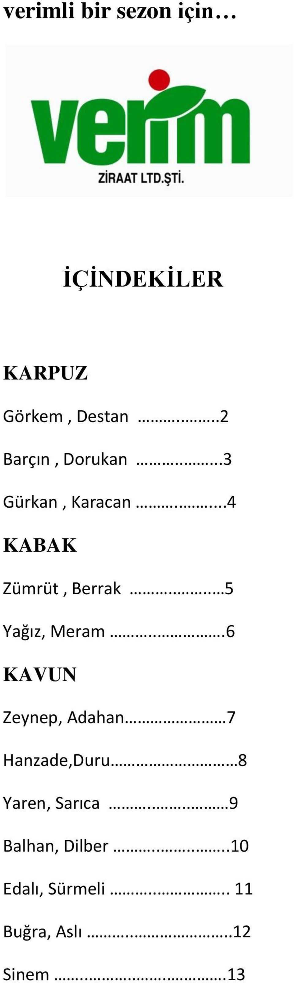 ... 5 Yağız, Meram.