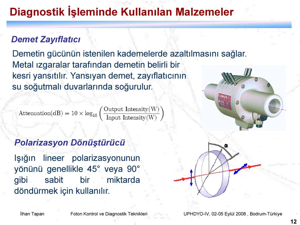 Yansıyan demet, zayıflatıcının su soğutmalı duvarlarında soğurulur.