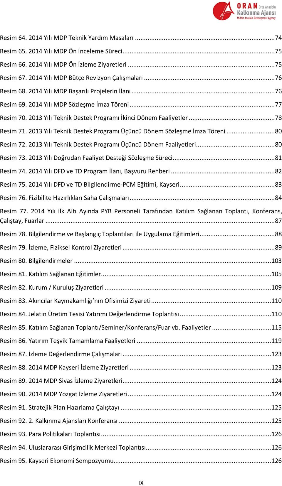 2013 Yılı Teknik Destek Programı İkinci Dönem Faaliyetler... 78 Resim 71. 2013 Yılı Teknik Destek Programı Üçüncü Dönem Sözleşme İmza Töreni... 80 Resim 72.