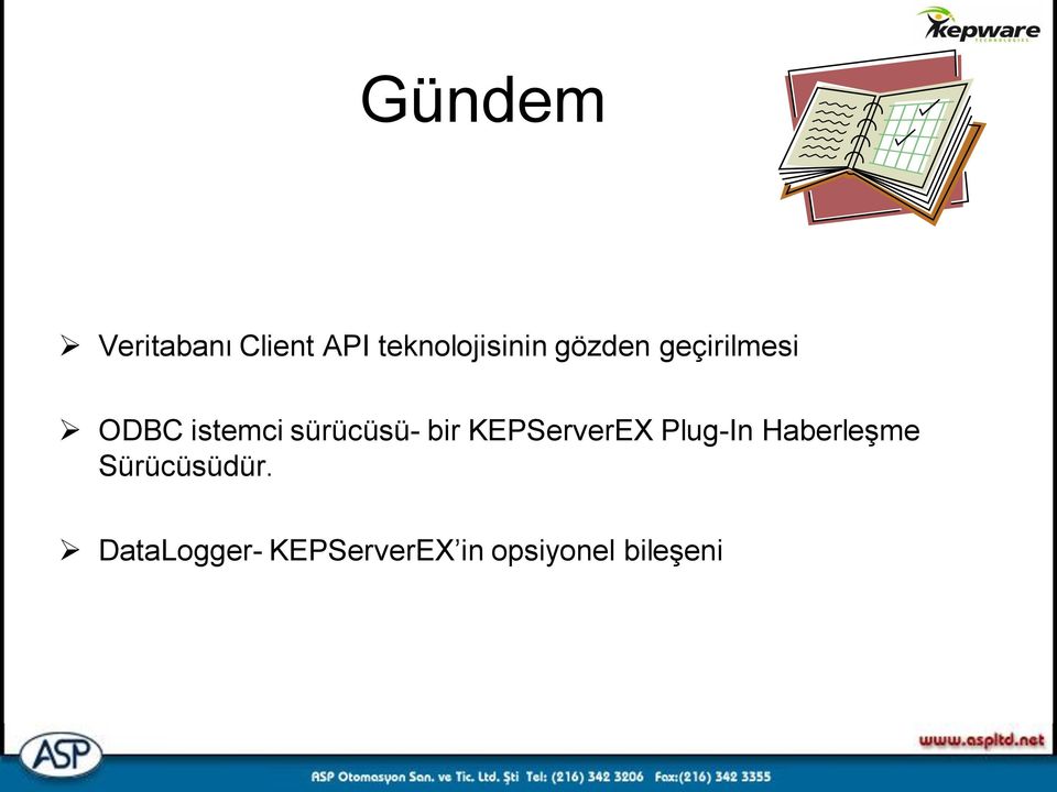 bir KEPServerEX Plug-In Haberleşme