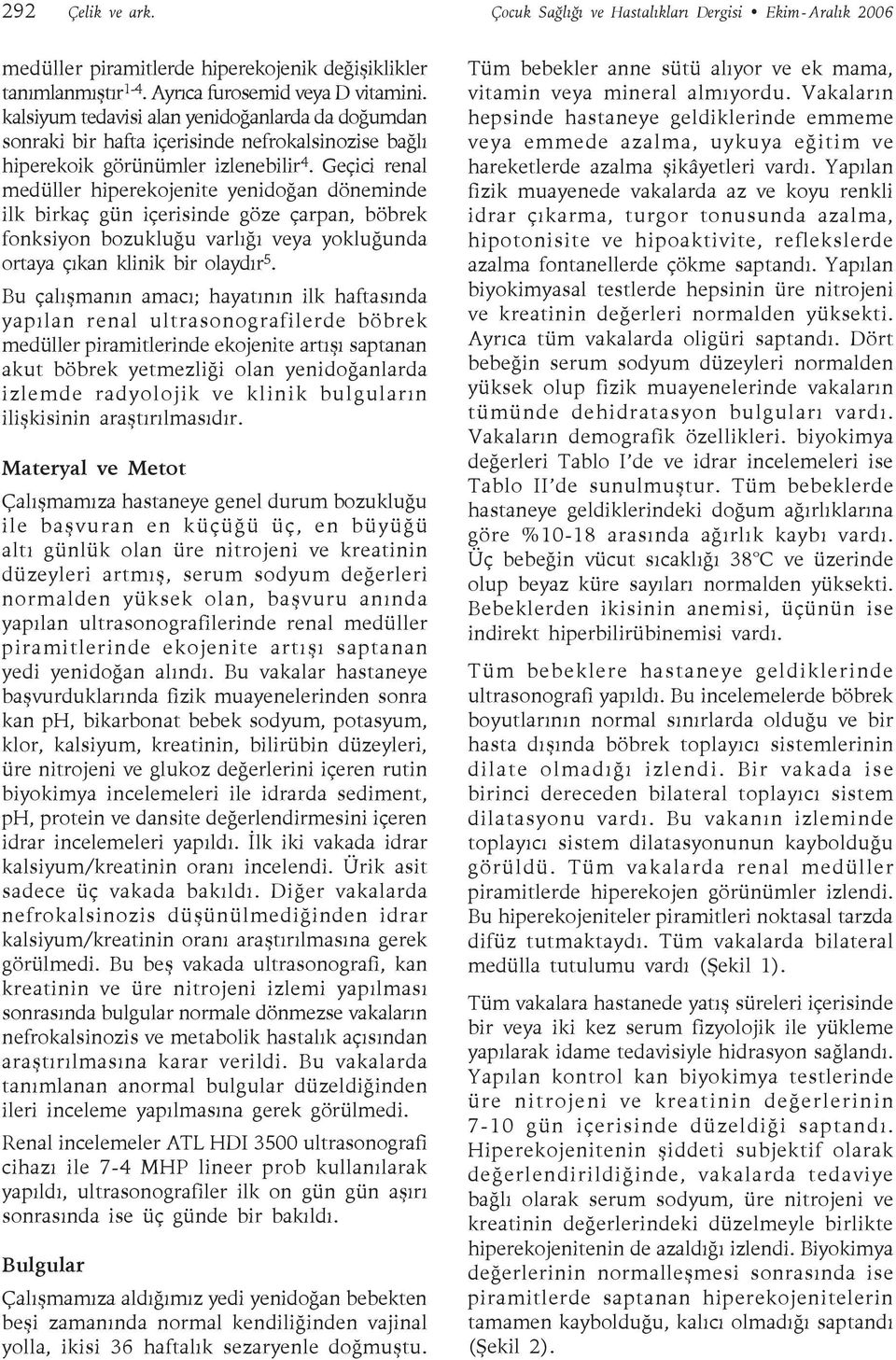 Geçici renal medüller hiperekojenite yenidoğan döneminde ilk birkaç gün içerisinde göze çarpan, böbrek fonksiyon bozukluğu varlığı veya yokluğunda ortaya çıkan klinik bir olaydır 5.