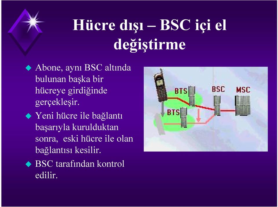 Yeni hücre ile bağlantı başarıyla kurulduktan sonra, eski