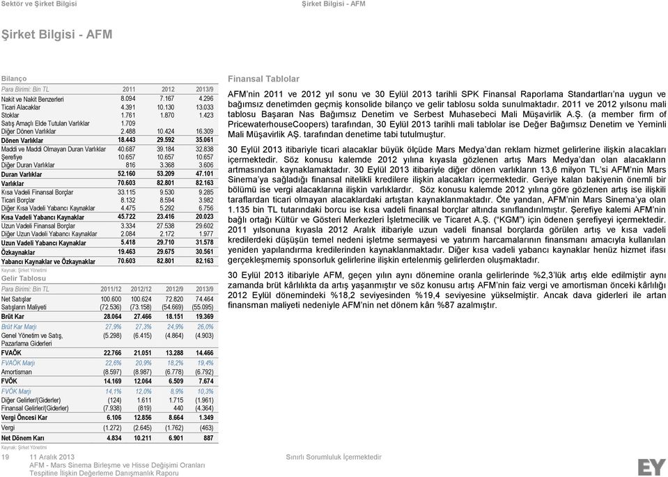 184 32.838 Şerefiye 10.657 10.657 10.657 Diğer Duran Varlıklar 816 3.368 3.606 Duran Varlıklar 52.160 53.209 47.101 Varlıklar 70.603 82.801 82.163 Kısa Vadeli Finansal Borçlar 33.115 9.530 9.