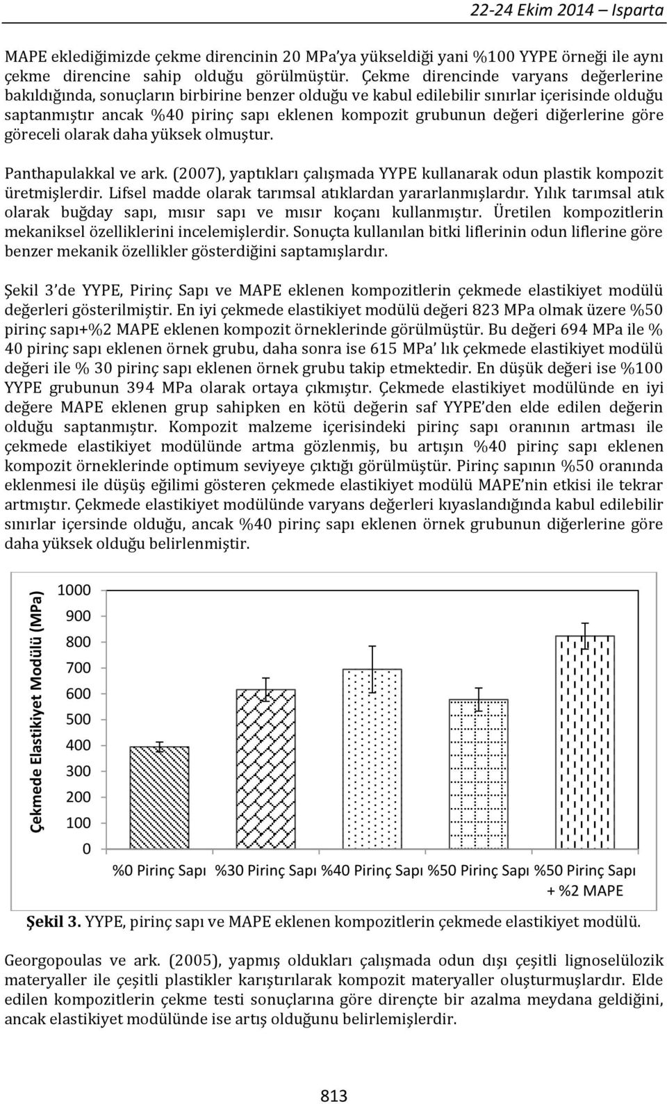 değeri diğerlerine göre göreceli olarak daha yüksek olmuştur. Panthapulakkal ve ark. (2007), yaptıkları çalışmada YYPE kullanarak odun plastik kompozit üretmişlerdir.