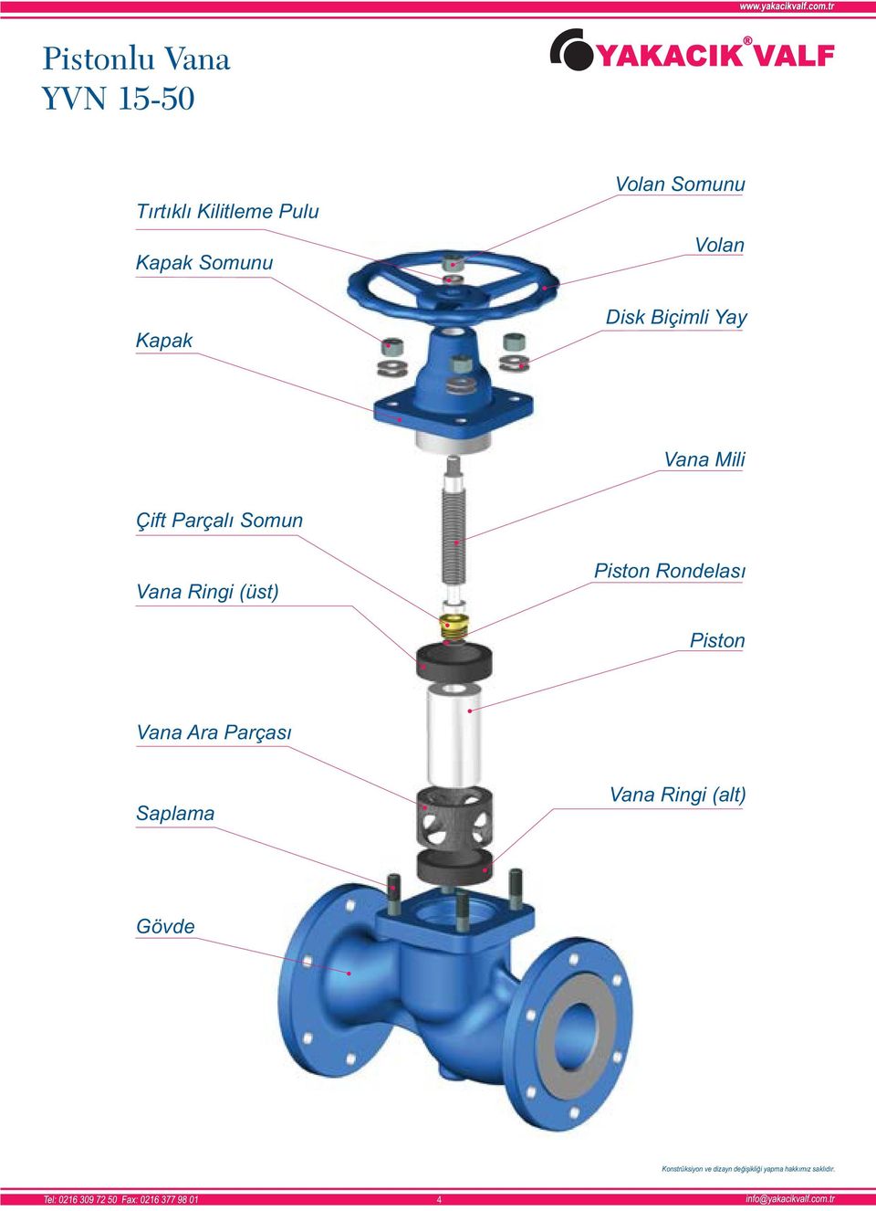 Mili Çift Parçal ı Somun Vana Ringi (üst) Piston