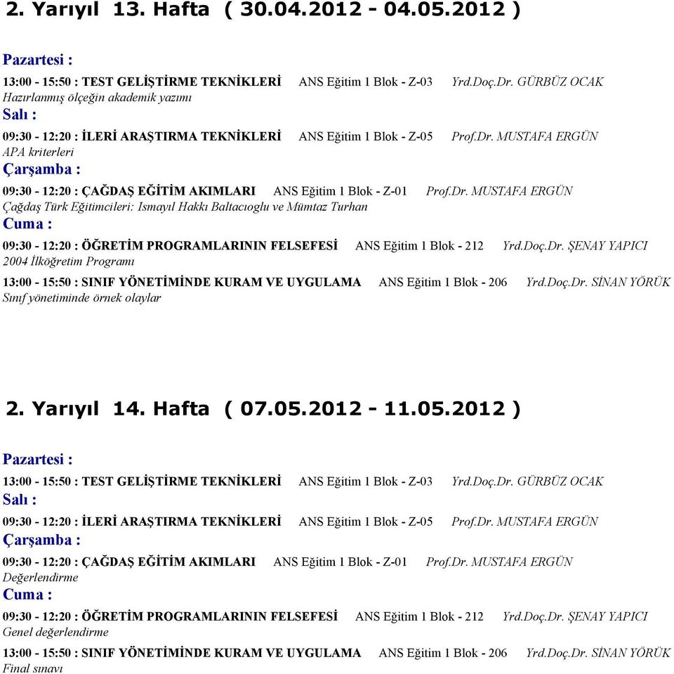 Eğitimcileri: Ismayıl Hakkı Baltacıoglu ve Mümtaz Turhan 2004 İlköğretim