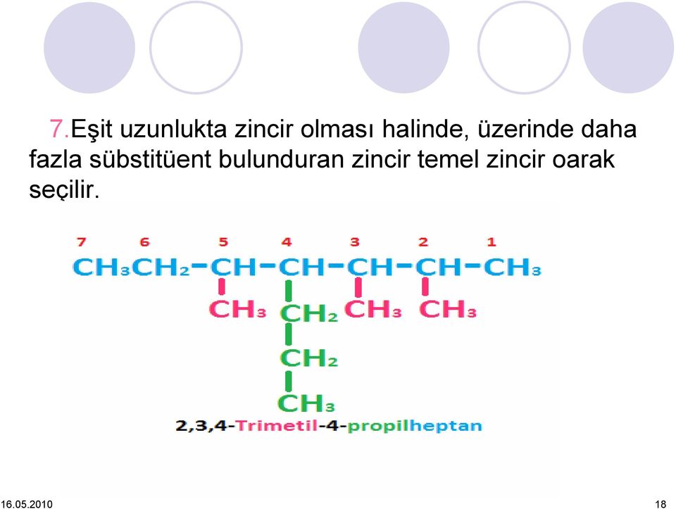 sübstitüent bulunduran zincir