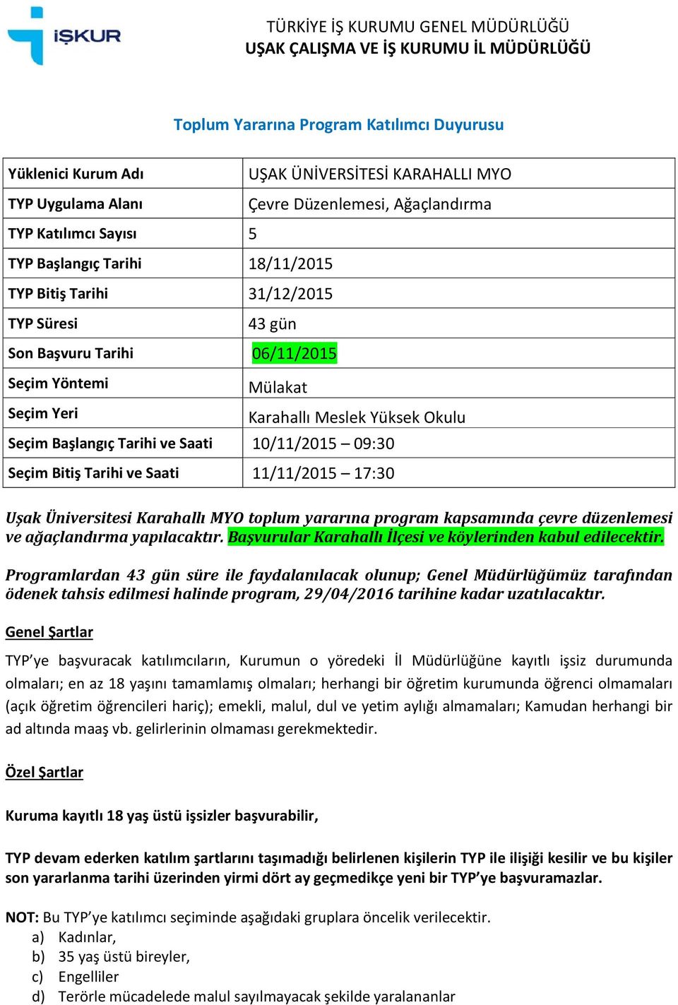 MYO toplum yararına program kapsamında çevre düzenlemesi ve ağaçlandırma