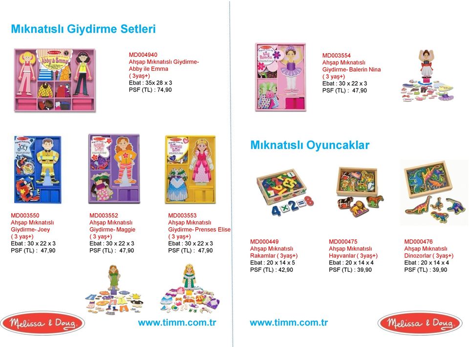 Giydirme- Maggie Ebat : 30 x 22 x 3 MD003553 Ahşap Mıknatıslı Giydirme- Prenses Elise Ebat : 30 x 22 x 3 MD000449 Ahşap Mıknatıslı Rakamlar ( 3yaş+)