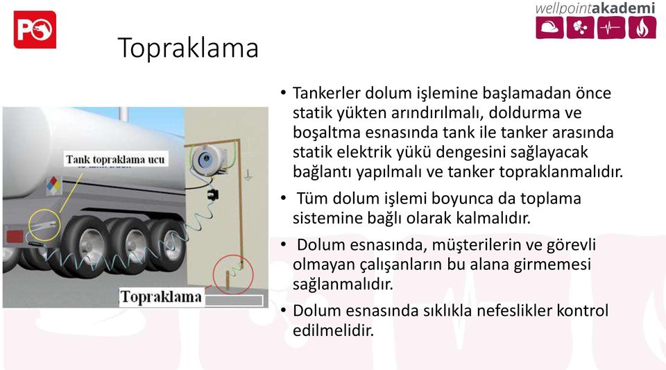 Tüm dolum işlemi boyunca da toplama sistemine bağlı olarak kalmalıdır.