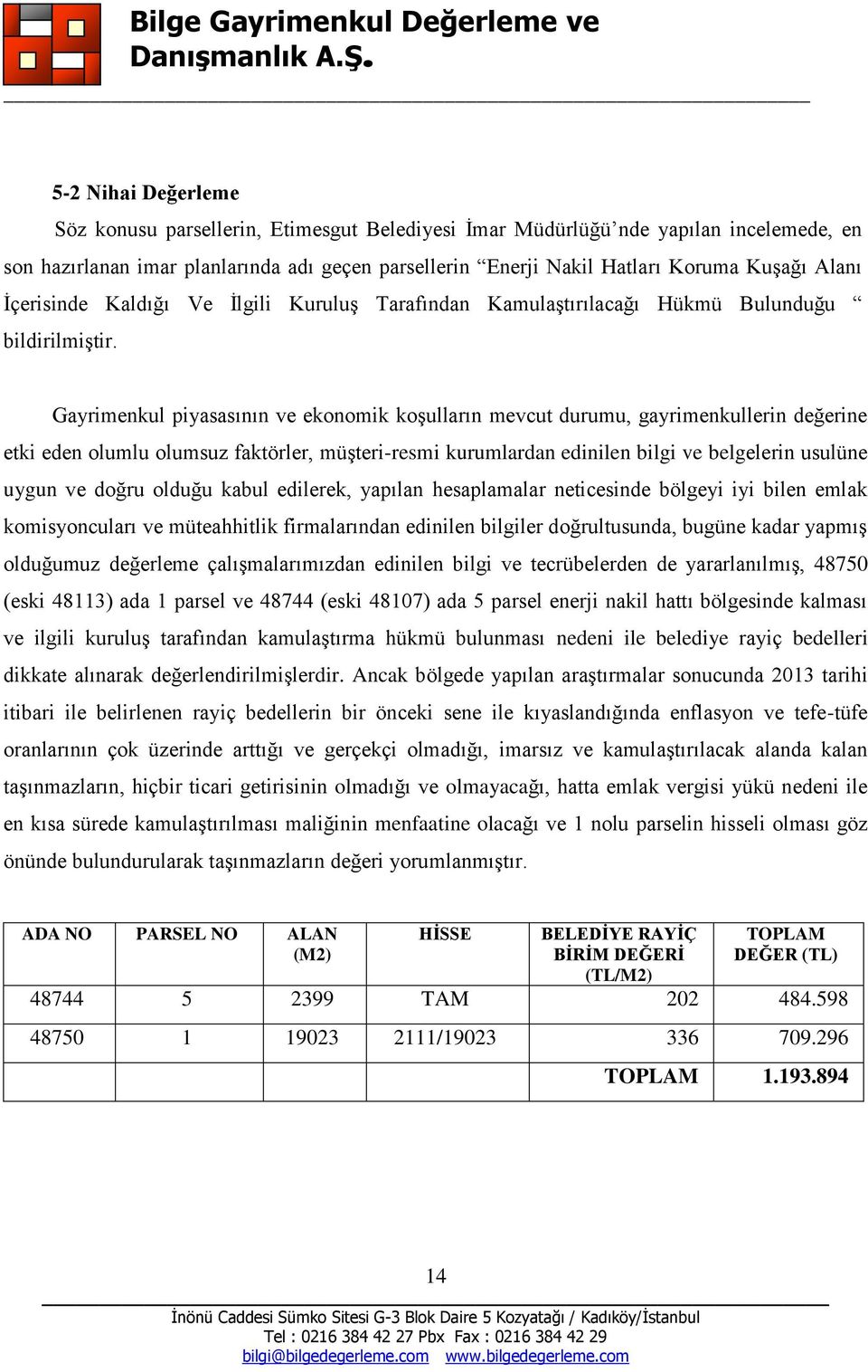 Gayrimenkul piyasasının ve ekonomik koşulların mevcut durumu, gayrimenkullerin değerine etki eden olumlu olumsuz faktörler, müşteri-resmi kurumlardan edinilen bilgi ve belgelerin usulüne uygun ve