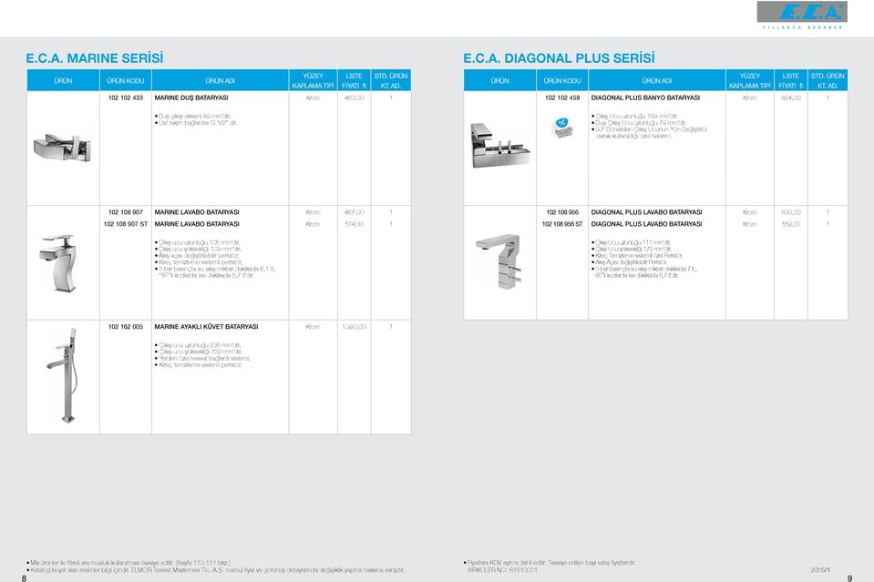 0 08 907 MARINE LAVABO BATARYASI 67,00 0 08 956 DIAGONAL PLUS LAVABO BATARYASI 500,00 0 08 907 ST MARINE LAVABO BATARYASI 5,00 0 08 956 ST DIAGONAL PLUS LAVABO BATARYASI 55,00 Çıkış ucu uzunluğu 05