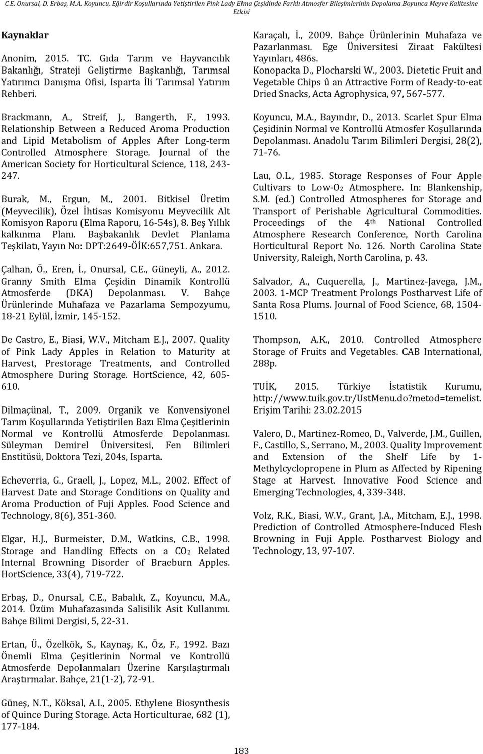 Journal of the American Society for Horticultural Science, 118, 243-247. Burak, M., Ergun, M., 2001.