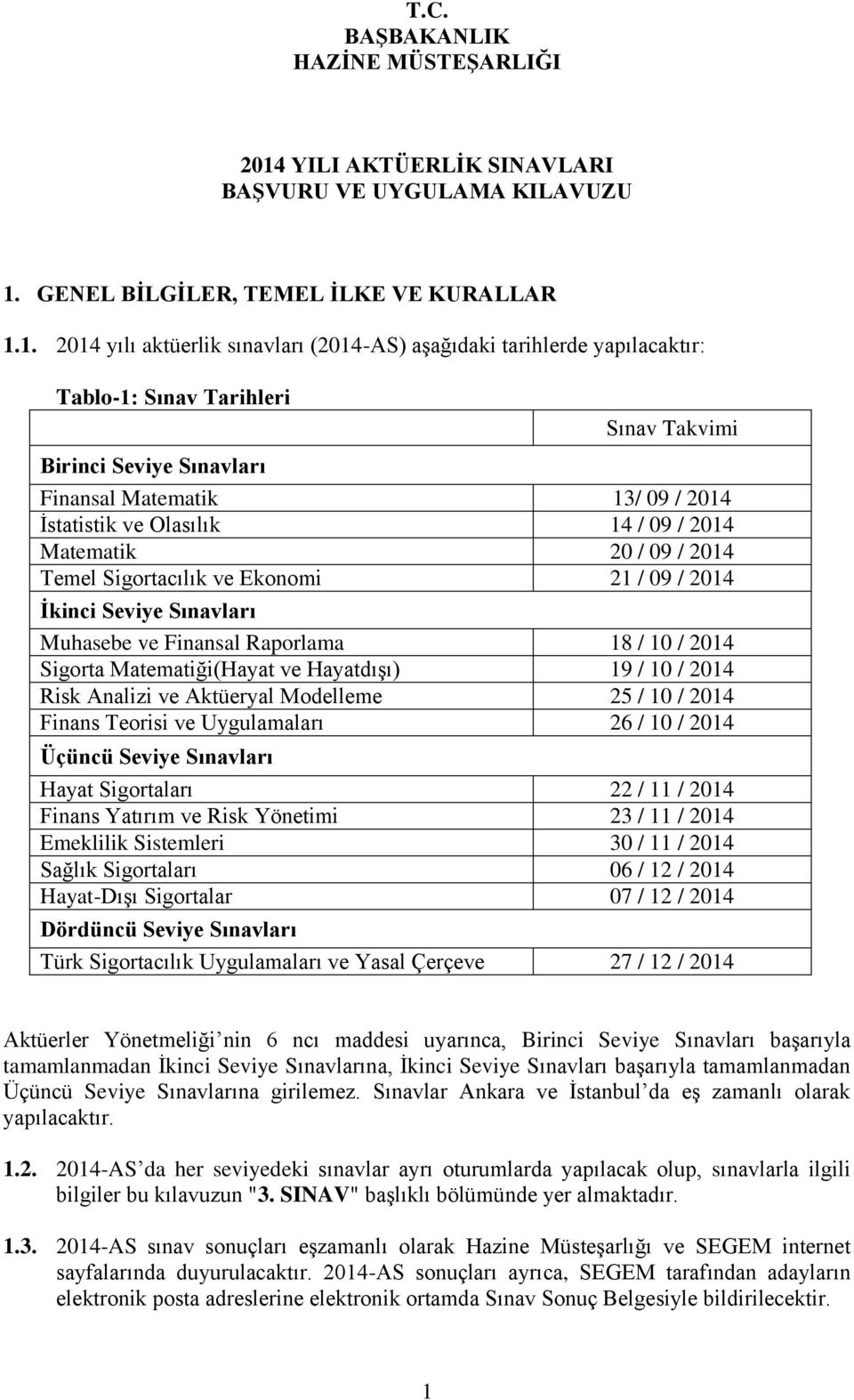 GENEL BİLGİLER, TEMEL İLKE VE KURALLAR 1.