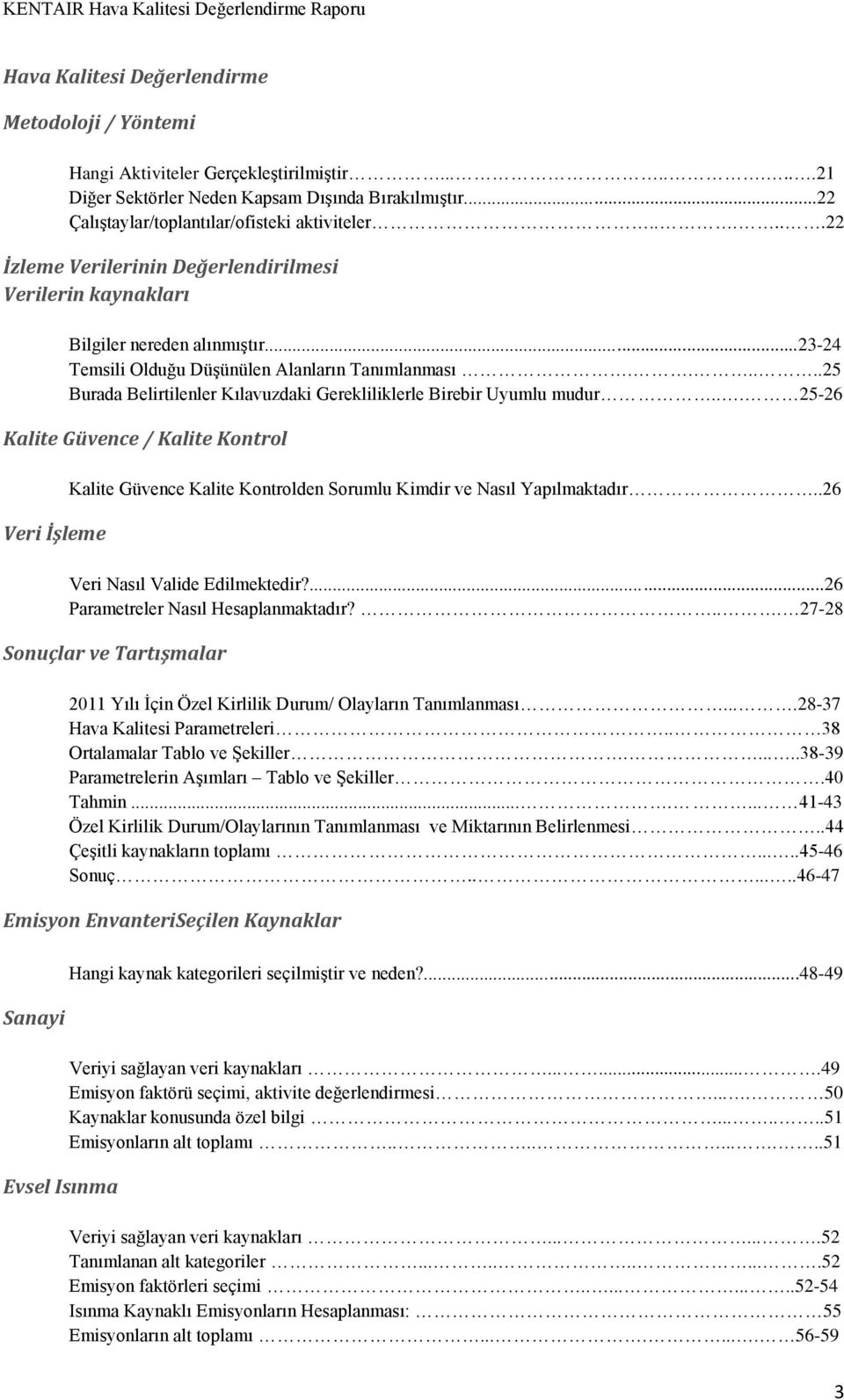 .....25 Burada Belirtilenler Kılavuzdaki Gerekliliklerle Birebir Uyumlu mudur... 25-26 Kalite Güvence / Kalite Kontrol Veri İşleme Kalite Güvence Kalite Kontrolden Sorumlu Kimdir ve Nasıl Yapılmaktadır.