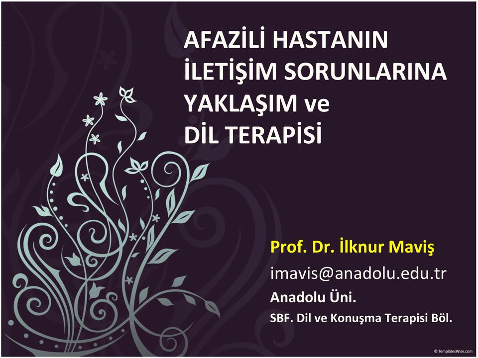 İlknur Maviş imavis@anadolu.edu.