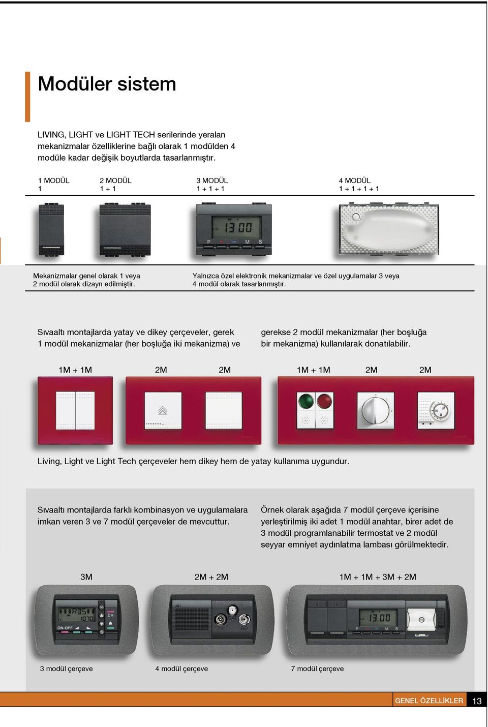 Yaln zca özel elektronik mekanizmalar ve özel uygulamalar 3 veya 4 modül olarak tasarlanm t r.