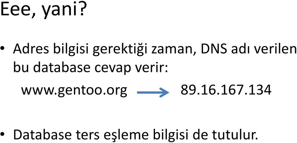 adı verilen bu database cevap verir: