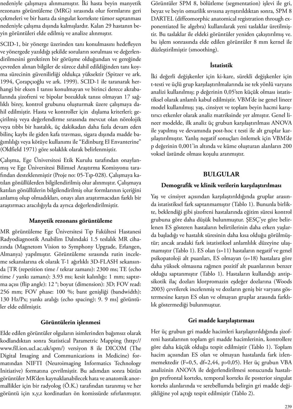 Kalan 29 hastanın beyin görüntüleri elde edilmiş ve analize alınmıştır.