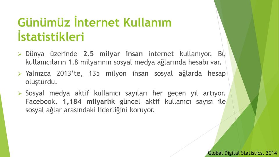 Yalnızca 2013 te, 135 milyon insan sosyal ağlarda hesap oluşturdu.