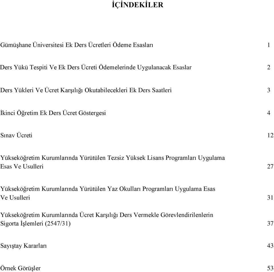 Yürütülen Tezsiz Yüksek Lisans Programları Uygulama Esas Ve Usulleri 27 Yükseköğretim Kurumlarında Yürütülen Yaz Okulları Programları Uygulama Esas Ve