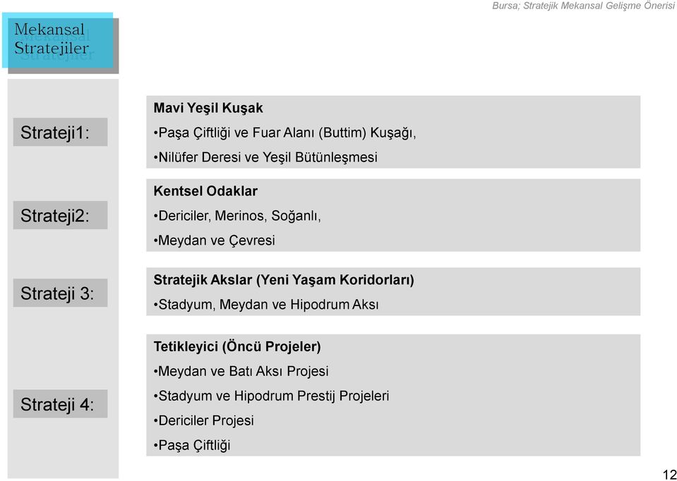 Soğanlı, Meydan ve Çevresi Stratejik Akslar (Yeni Yaşam Koridorları) Stadyum, Meydan ve Hipodrum Aksı Strateji 4: