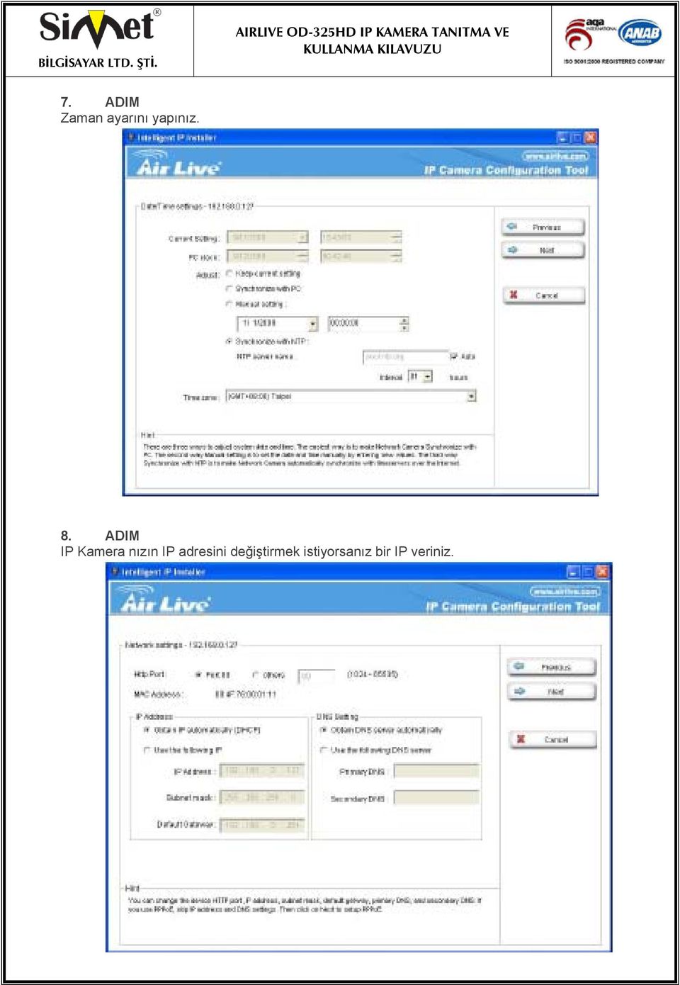 ADIM IP Kamera nızın IP