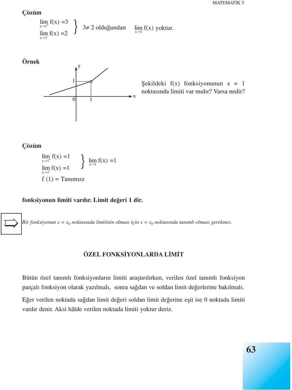 Bir fonksiyonun = 0 noktas nda itinin olmas için = 0 noktas nda tan ml olmas gerekmez.