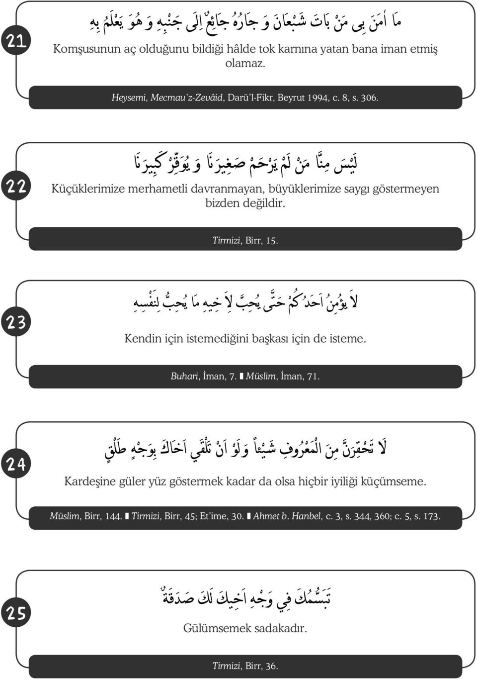 23 Kendin için istemedi ini ba kası için de isteme. Buhari, man, 7. z Müslim, man, 71.