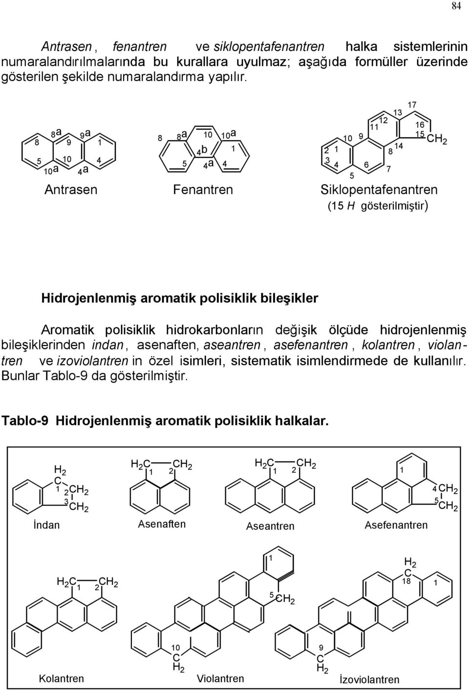 a 0a a 0 a a 0 0a b a 7 0 6 7 Antrasen Fenantren Siklopentafenantren ( gösterilmiştir) 6 idrojenlenmiş aromatik polisiklik bileşikler Aromatik polisiklik hidrokarbonların