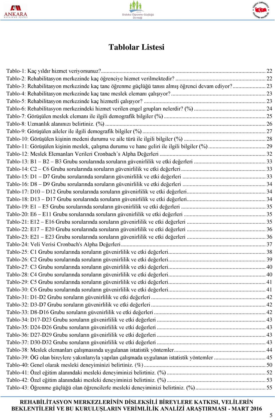 ... 23 Tablo-5: Rehabilitasyon merkezinde kaç hizmetli çalışıyor?... 23 Tablo-6: Rehabilitasyon merkezindeki hizmet verilen engel grupları nelerdir? (%).