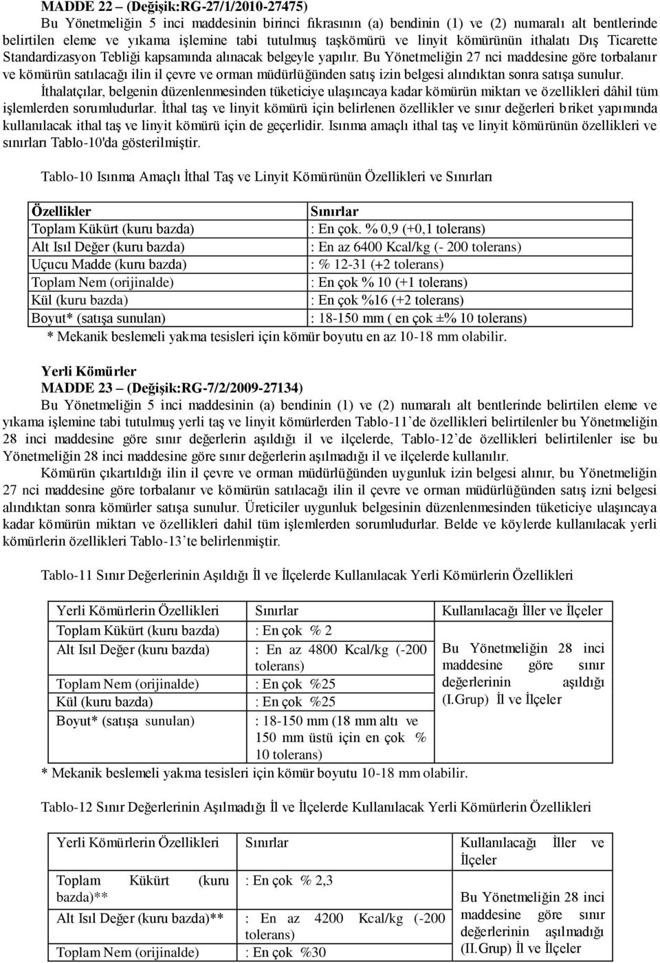 Bu Yönetmeliğin 27 nci maddesine göre torbalanır ve kömürün satılacağı ilin il çevre ve orman müdürlüğünden satıģ izin belgesi alındıktan sonra satıģa sunulur.