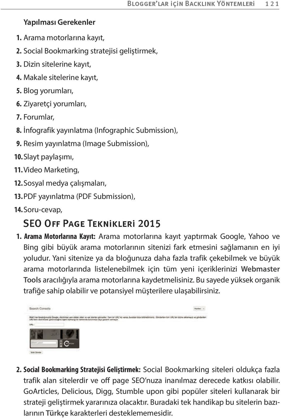 Sosyal medya çalışmaları, 13. PDF yayınlatma (PDF Submission), 14. Soru-cevap, SEO Off Page Teknikleri 2015 1.