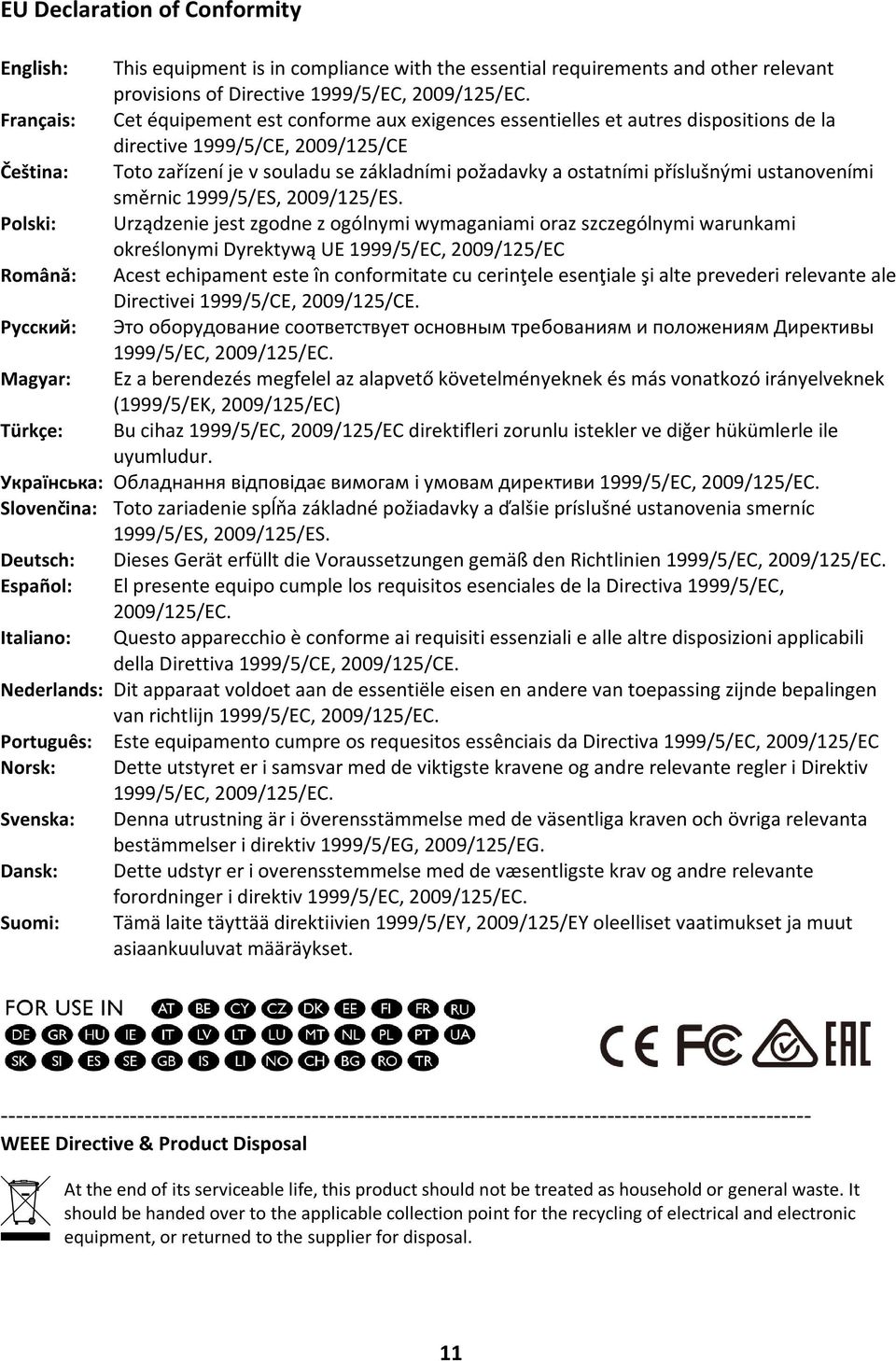 příslušnými ustanoveními směrnic 1999/5/ES, 2009/125/ES.