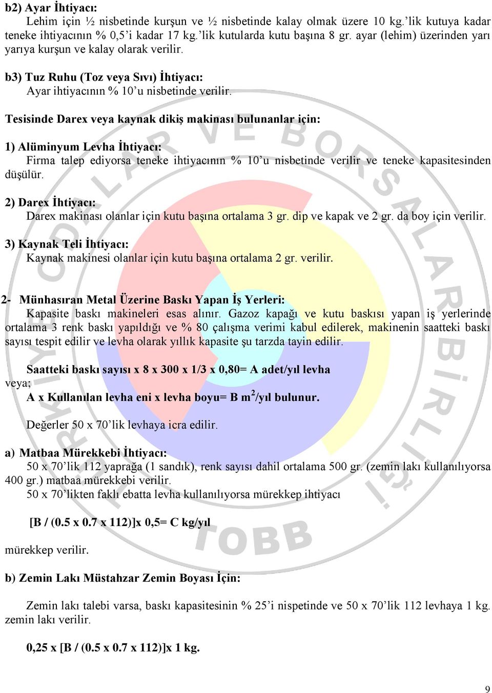 Tesisinde Darex veya kaynak dikiş makinası bulunanlar için: 1) Alüminyum Levha İhtiyacı: Firma talep ediyorsa teneke ihtiyacının % 10 u nisbetinde verilir ve teneke kapasitesinden düşülür.