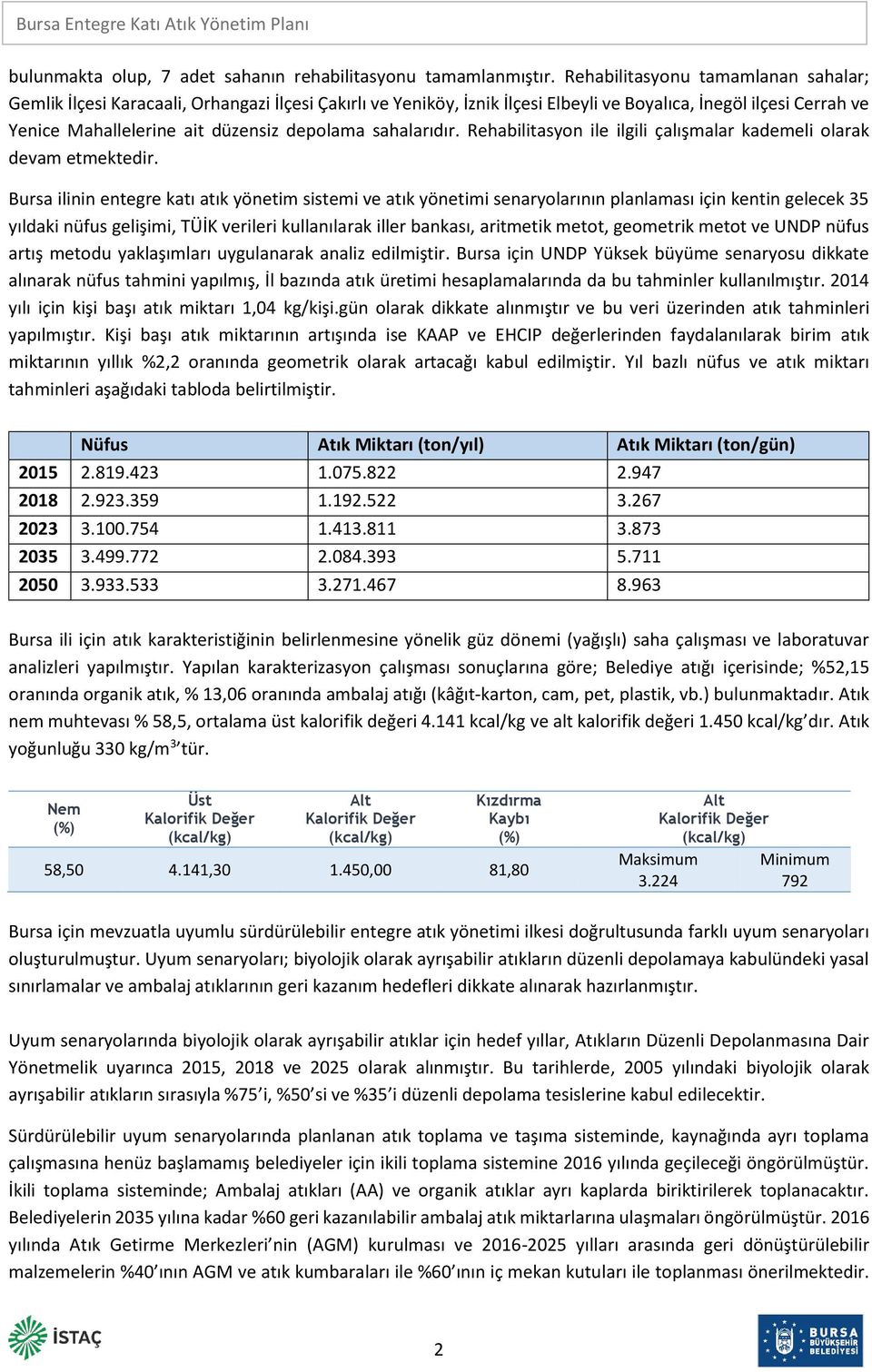 sahalarıdır. Rehabilitasyon ile ilgili çalışmalar kademeli olarak devam etmektedir.