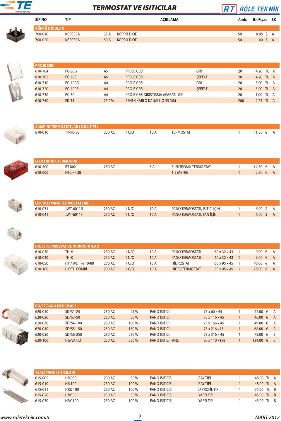 00 TL A 610-720 PC-100S A4 PROJE CEBİ ŞEFFAF 20 5.00 TL A 610-730 PC-SP A4 PROJE CEBİ SIIŞTIRMA APARATI GRİ 20 1.00 TL A 610-750 E-35 25 CM ESNE ABLO ANALI Ø 35 MM 200 2.