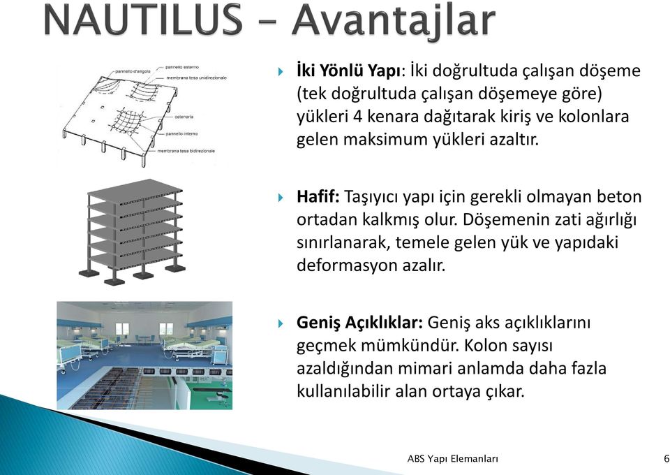 Döşemenin zati ağırlığı sınırlanarak, temele gelen yük ve yapıdaki deformasyon azalır.