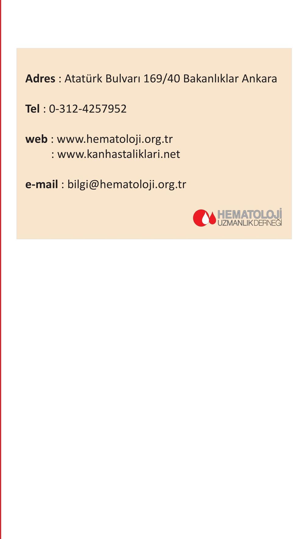 web : www.hematoloji.org.tr : www.