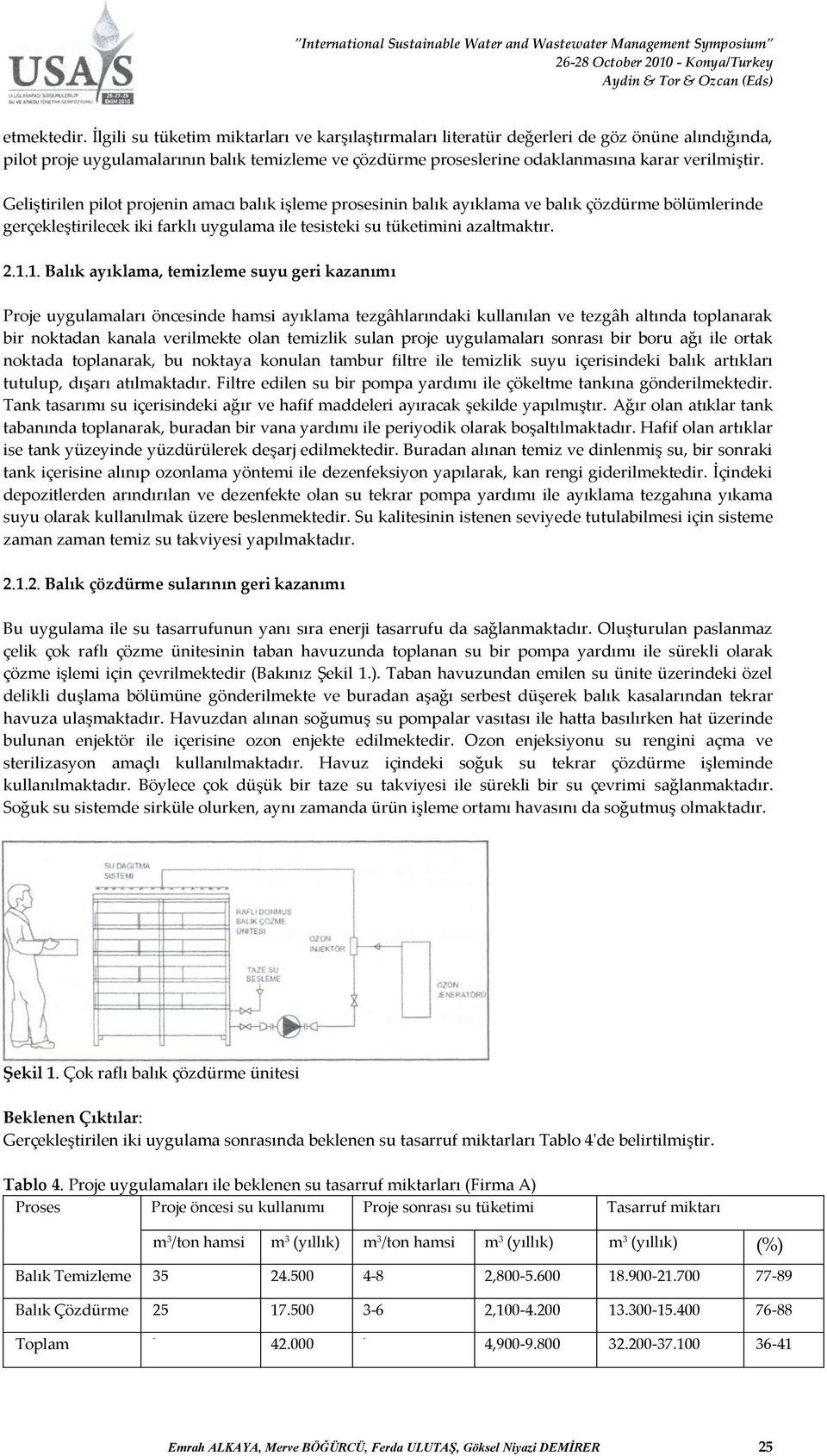 Geliştirilen pilot projenin amacı balık işleme prosesinin balık ayıklama ve balık çözdürme bölümlerinde gerçekleştirilecek iki farklı uygulama ile tesisteki su tüketimini azaltmaktır. 2.1.