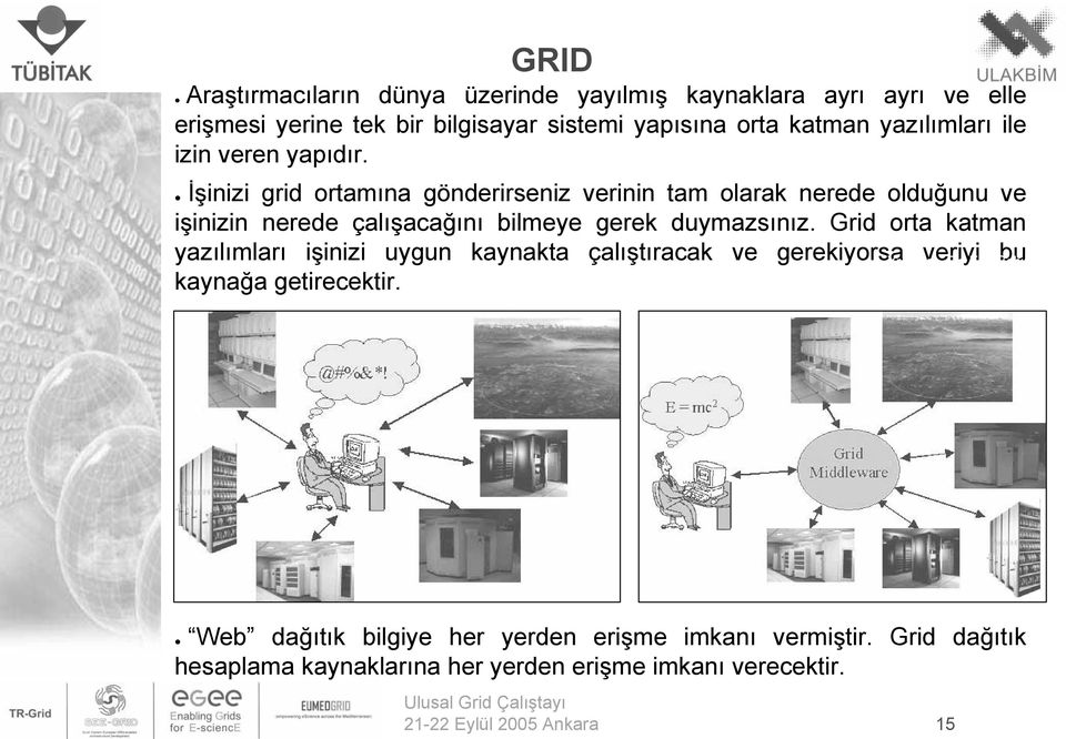 İşinizi grid ortamına gönderirseniz verinin tam olarak nerede olduğunu ve işinizin nerede çalışacağını bilmeye gerek duymazsınız.