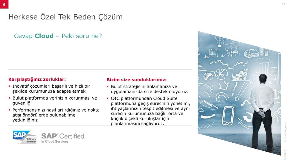 Performansınızı nasıl artırdığınız ve nokta atışı öngörülerde bulunabilme yetkinliğiniz Bizim size sunduklarımız: Bulut stratejisini anlamanıza ve