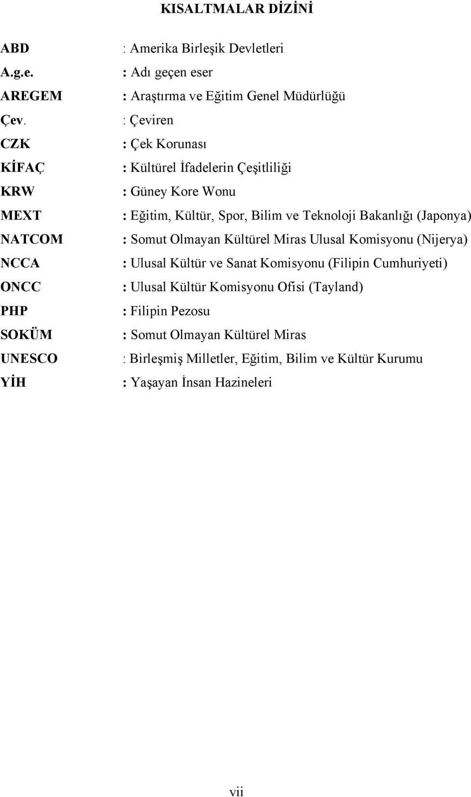 Çek Korunası : Kültürel İfadelerin Çeşitliliği : Güney Kore Wonu : Eğitim, Kültür, Spor, Bilim ve Teknoloji Bakanlığı (Japonya) : Somut Olmayan Kültürel