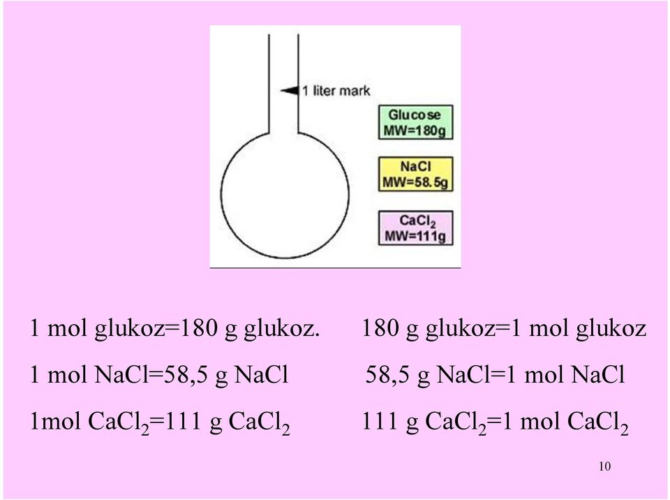 NaCl=58,5 g NaCl 58,5 g NaCl=1 mol