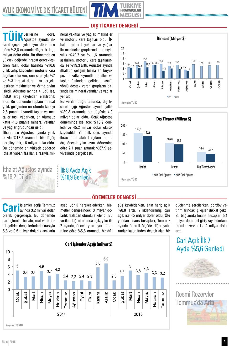 örme giyim izledi. Ağustos ayında.lüğü ise, %, artış kaydeden elektronik aldı.