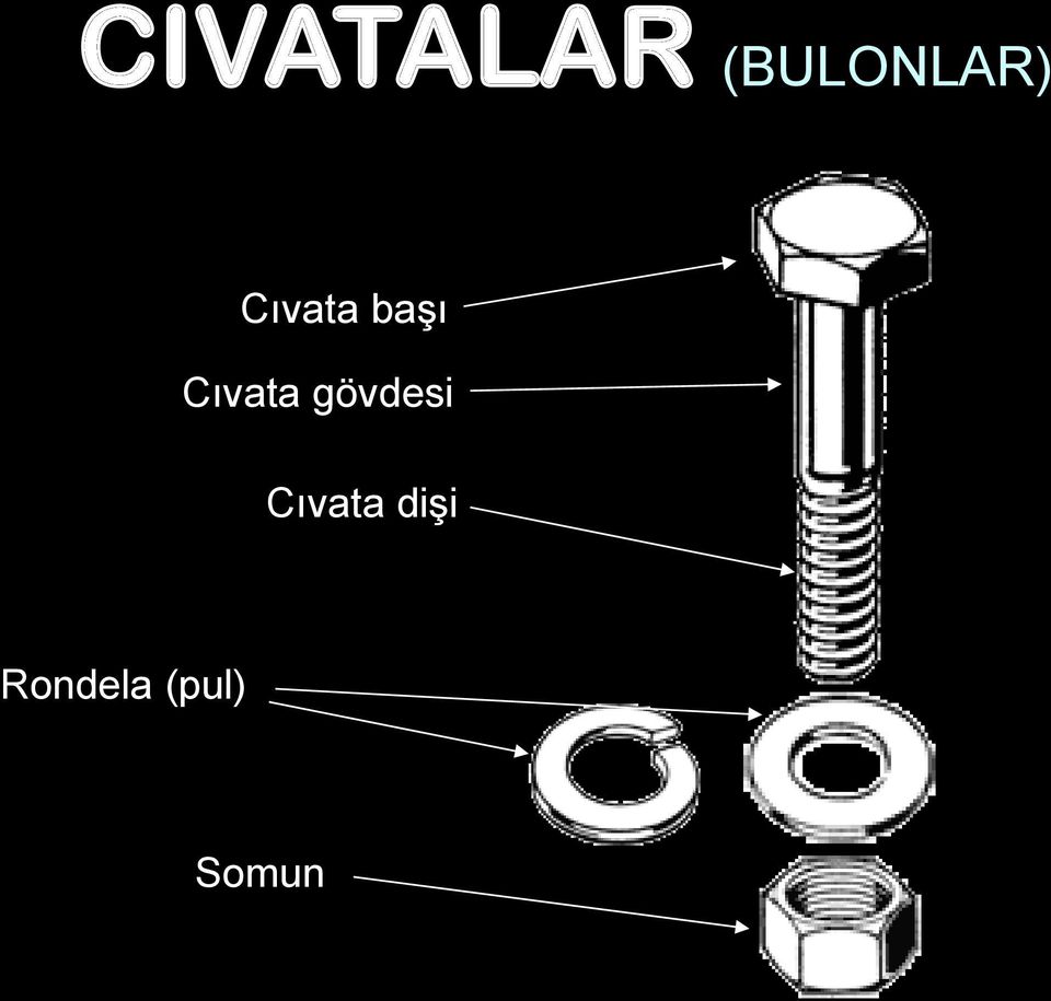 başı Cıvata gövdesi