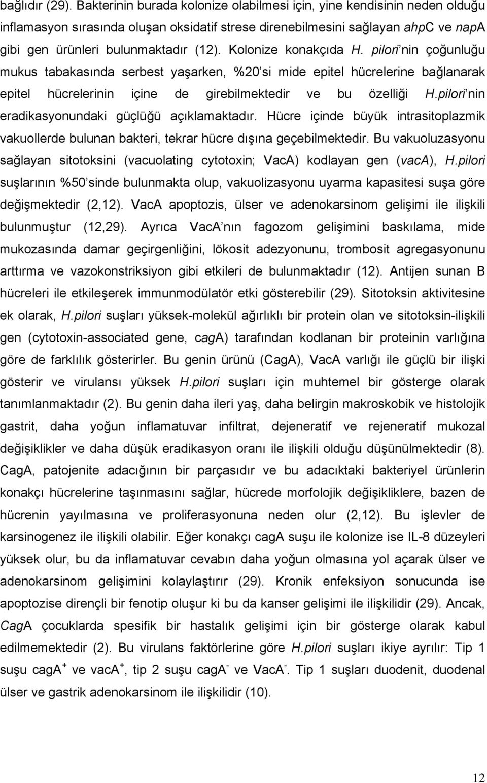 Kolonize konakçıda H. pilori nin çoğunluğu mukus tabakasında serbest yaşarken, %20 si mide epitel hücrelerine bağlanarak epitel hücrelerinin içine de girebilmektedir ve bu özelliği H.