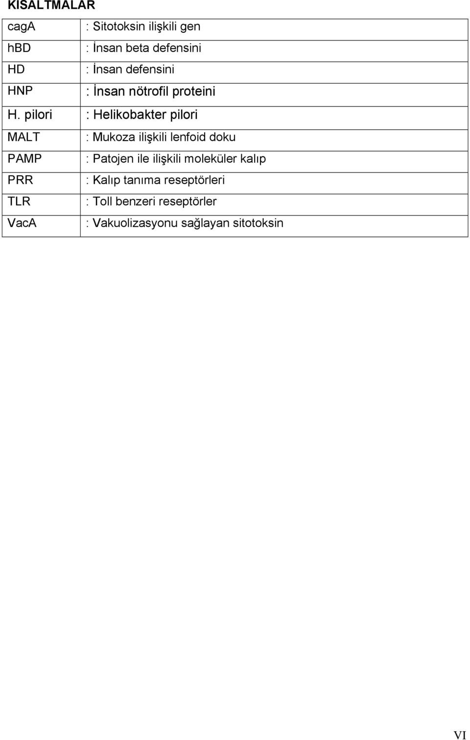 pilori : Helikobakter pilori MALT : Mukoza ilişkili lenfoid doku PAMP : Patojen ile