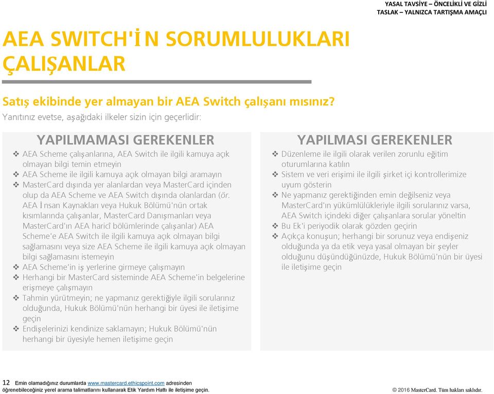 açık olmayan bilgi aramayın MasterCard dışında yer alanlardan veya MasterCard içinden olup da AEA Scheme ve AEA Switch dışında olanlardan (ör.